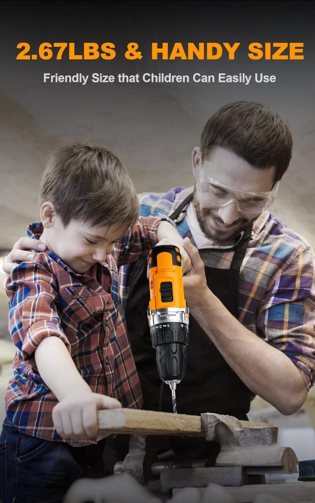 Adedad - Taladro inalámbrico de 20 V para taladrar madera, metal blando, plástico