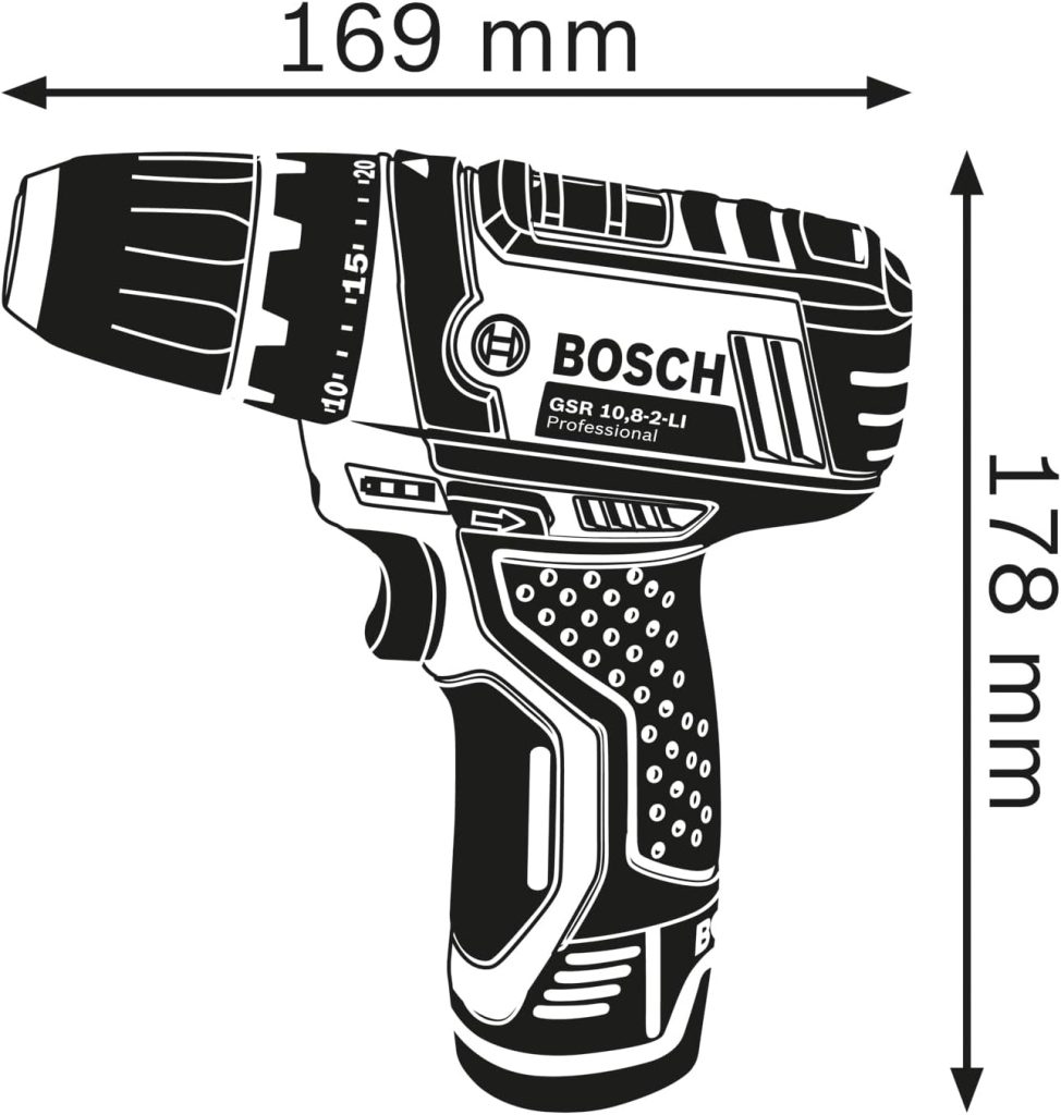 Bosch Professional 12V System GSR 12V-15 - Atornillador a batería (30 Nm, set 39 accesorios, 2 baterías x 2.0 Ah, en maletín de lona) - Amazon Exclusive