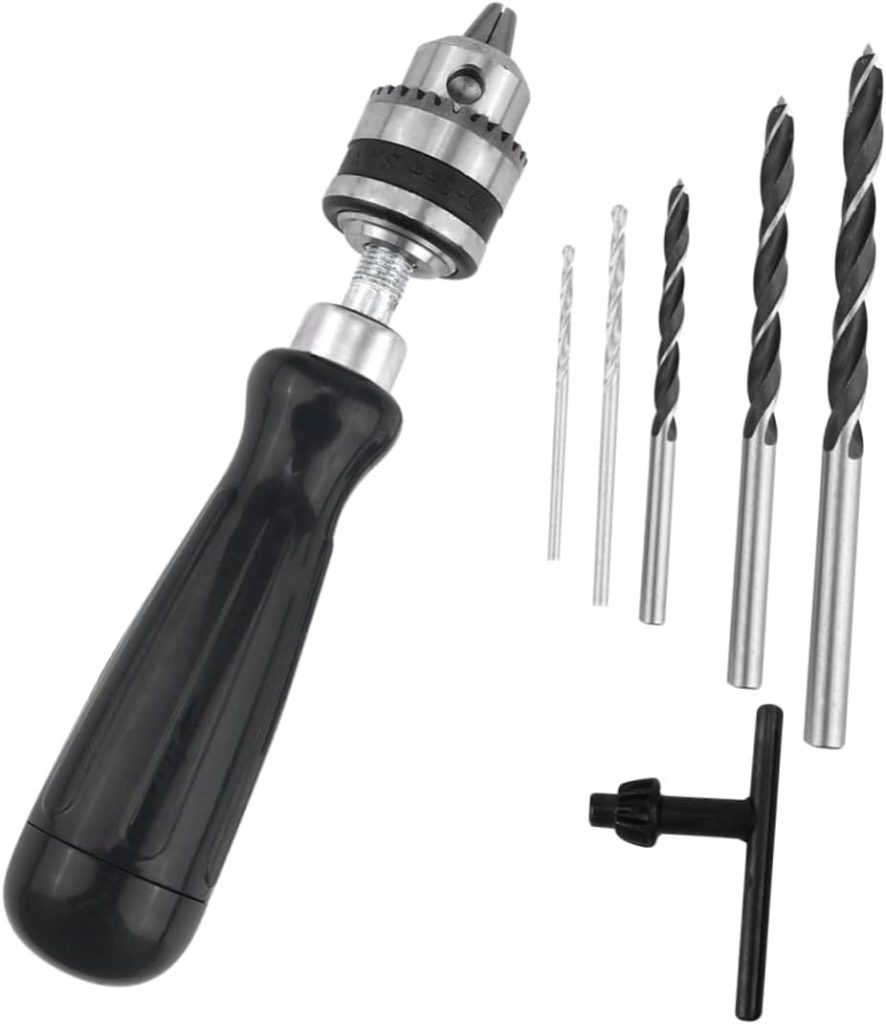 HOMSFOU Joyería Taladro De Mano Con Llave De Plástico De Ingeniería Taladro Giratorio Manual 21 Uds Brocas