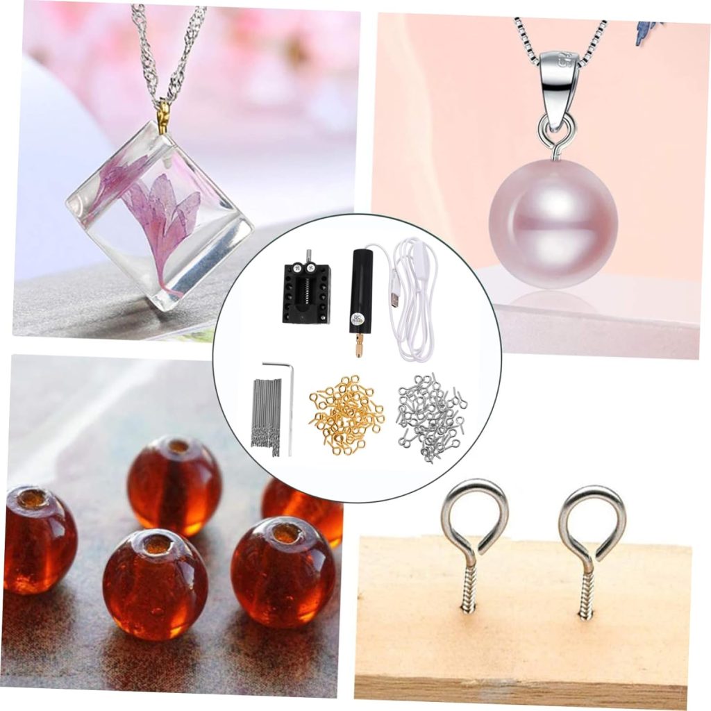 OSALADI 1 Juego set de tachuelas con ojo de oveja pulidora electrica taladro eléctrico de carga USB destornillador taladro electrico portatil taladro mini portátil AbS