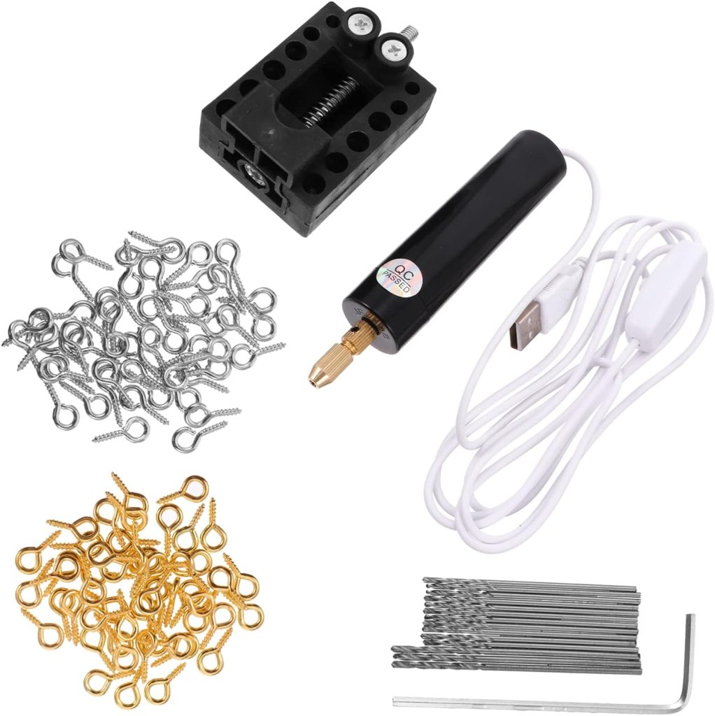 OSALADI 1 Juego set de tachuelas con ojo de oveja pulidora electrica taladro eléctrico de carga USB destornillador taladro electrico portatil taladro mini portátil AbS