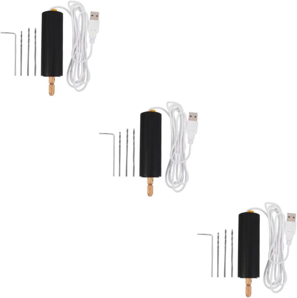 OSALADI 3 Piezas mini taladro electrico USB taladro eléctrico mini taladros electricos herramienta lijadora taladros eléctricos de bricolaje perforador de bricolaje Metal taladro de mano